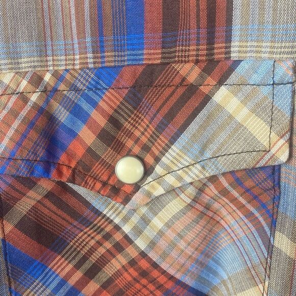 Vintage Wrangler Snap Button Western Button Down Size M  160 - Picture 7 of 9